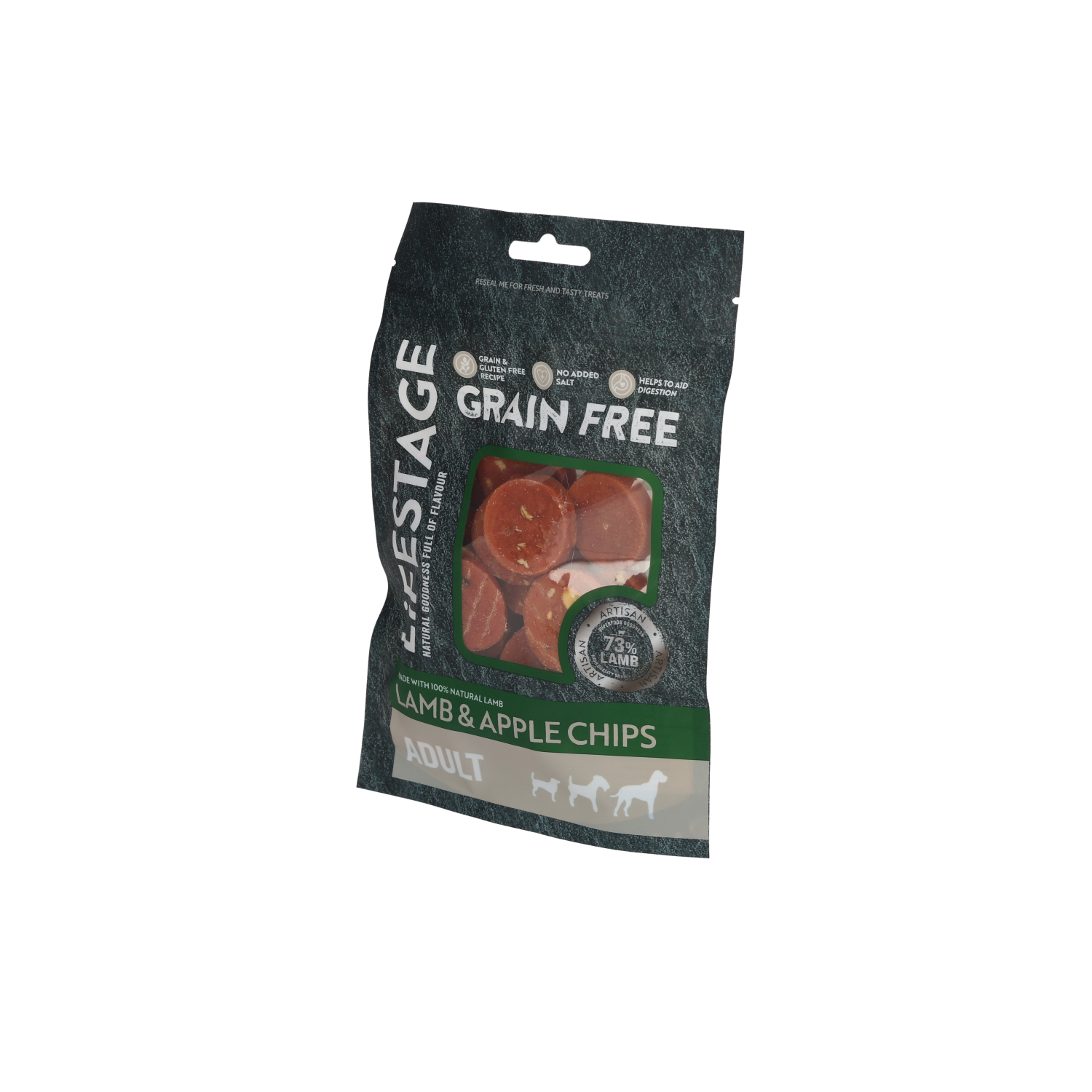 Lifestage Grain Free Lamb & Apple Chips, Dog Treats, 80g
