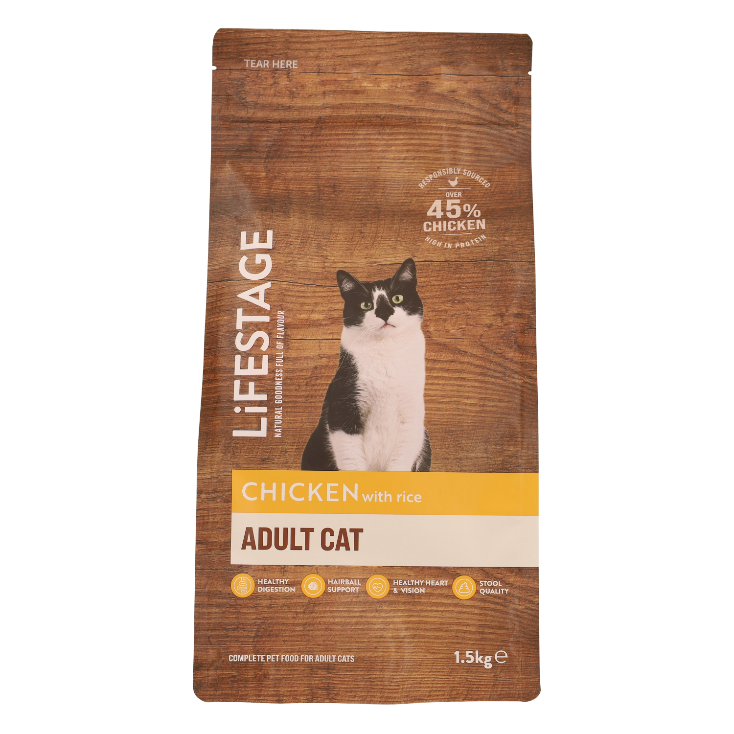Lifestage Naturals Chicken & Rice Adult Cat Food 1.5kg
