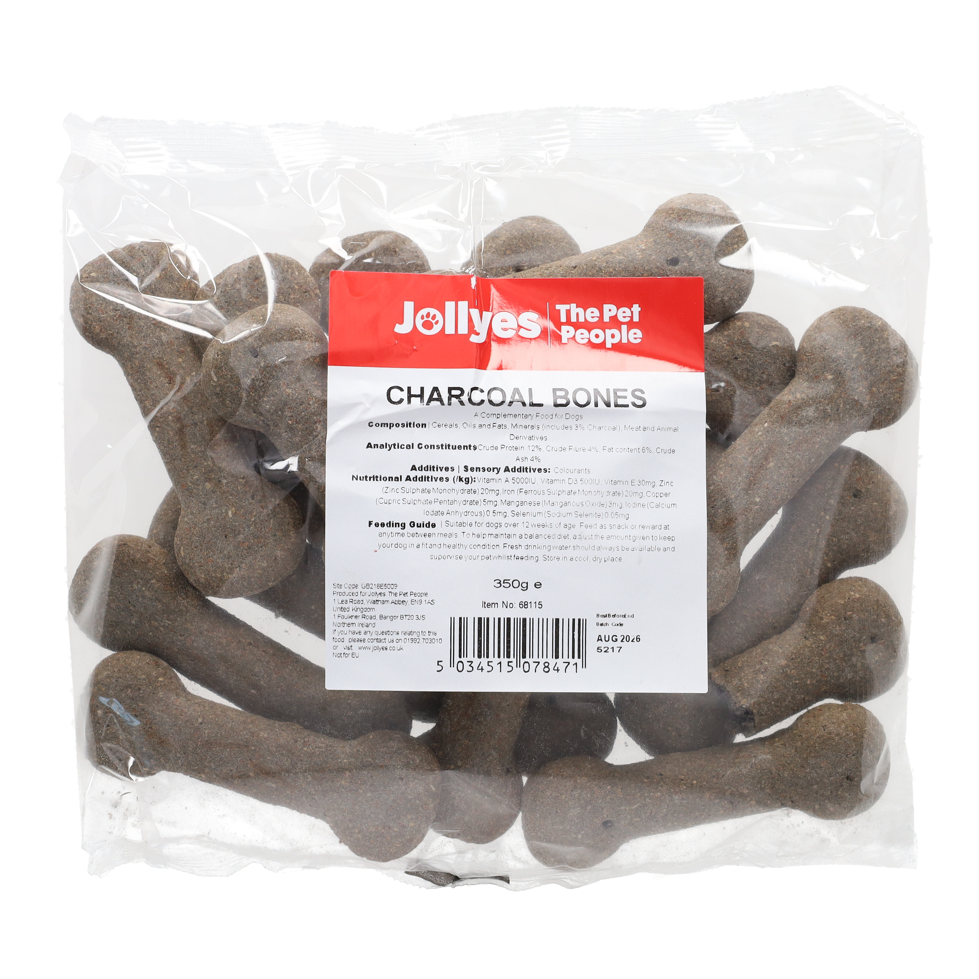 Jollyes Charcoal Bones Dog Treats 350g