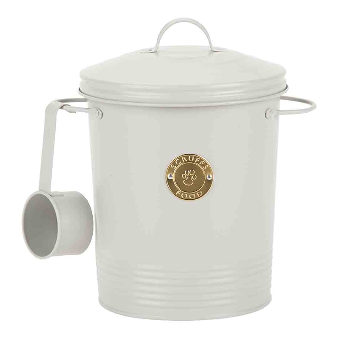 Scruffs Cantina 4L Steel Storage Pet Food Canister & Scoop Light Grey