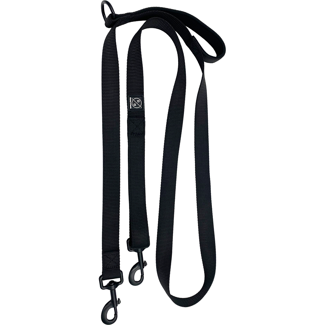 Hem & Boo Black Double Trigger Dog Lead