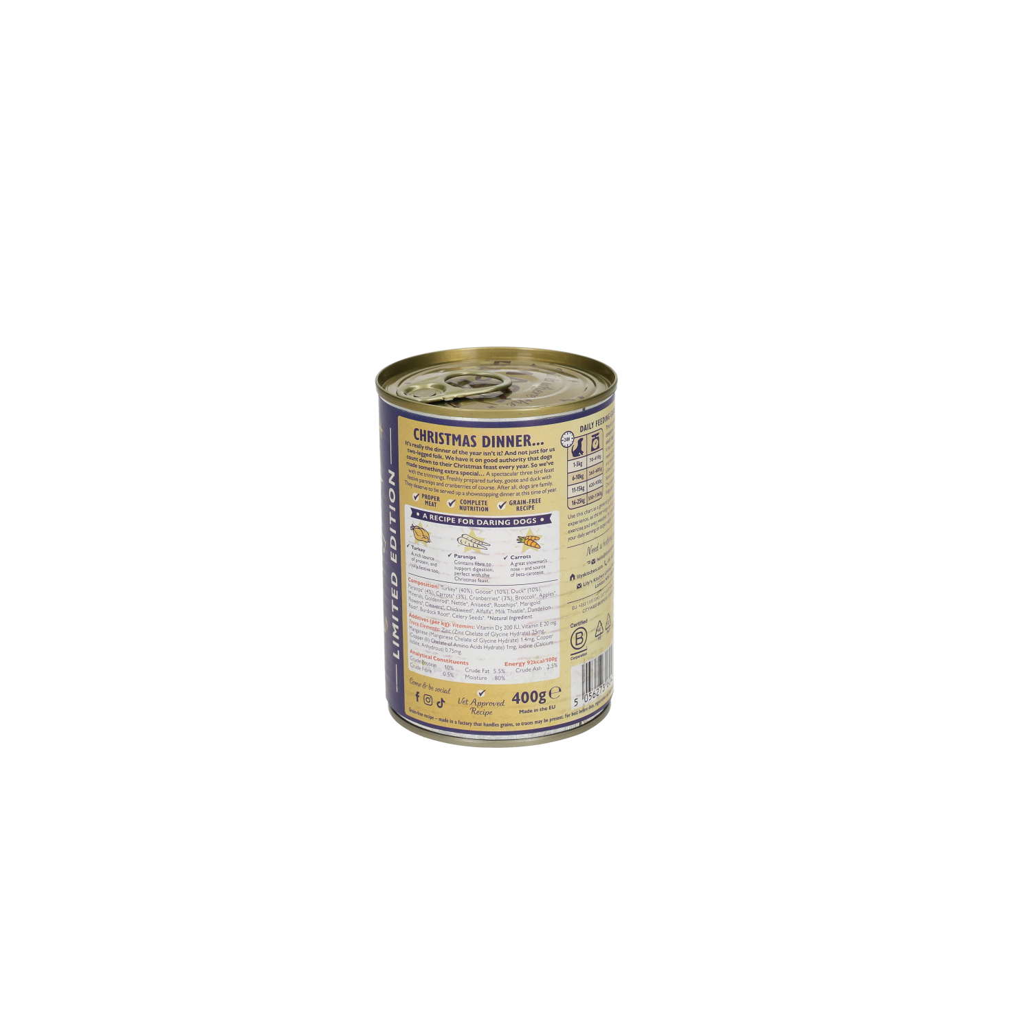 Lily's Kitchen Christmas Complete Adult Dog Food Three Bird Feast 400g