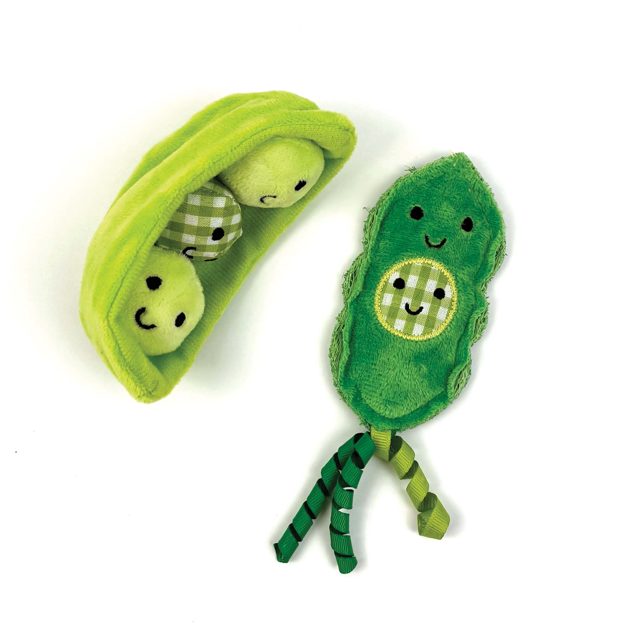 Tabby Patch Catnip Pea Pods Cat Toys 2pk