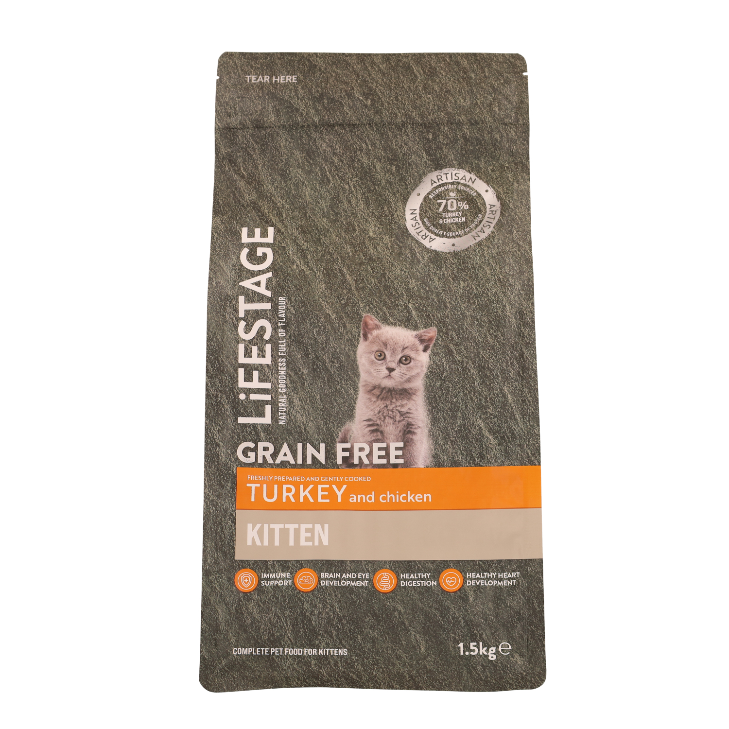 Lifestage Artisan Turkey with Chicken Dry Kitten Food 1.5kg