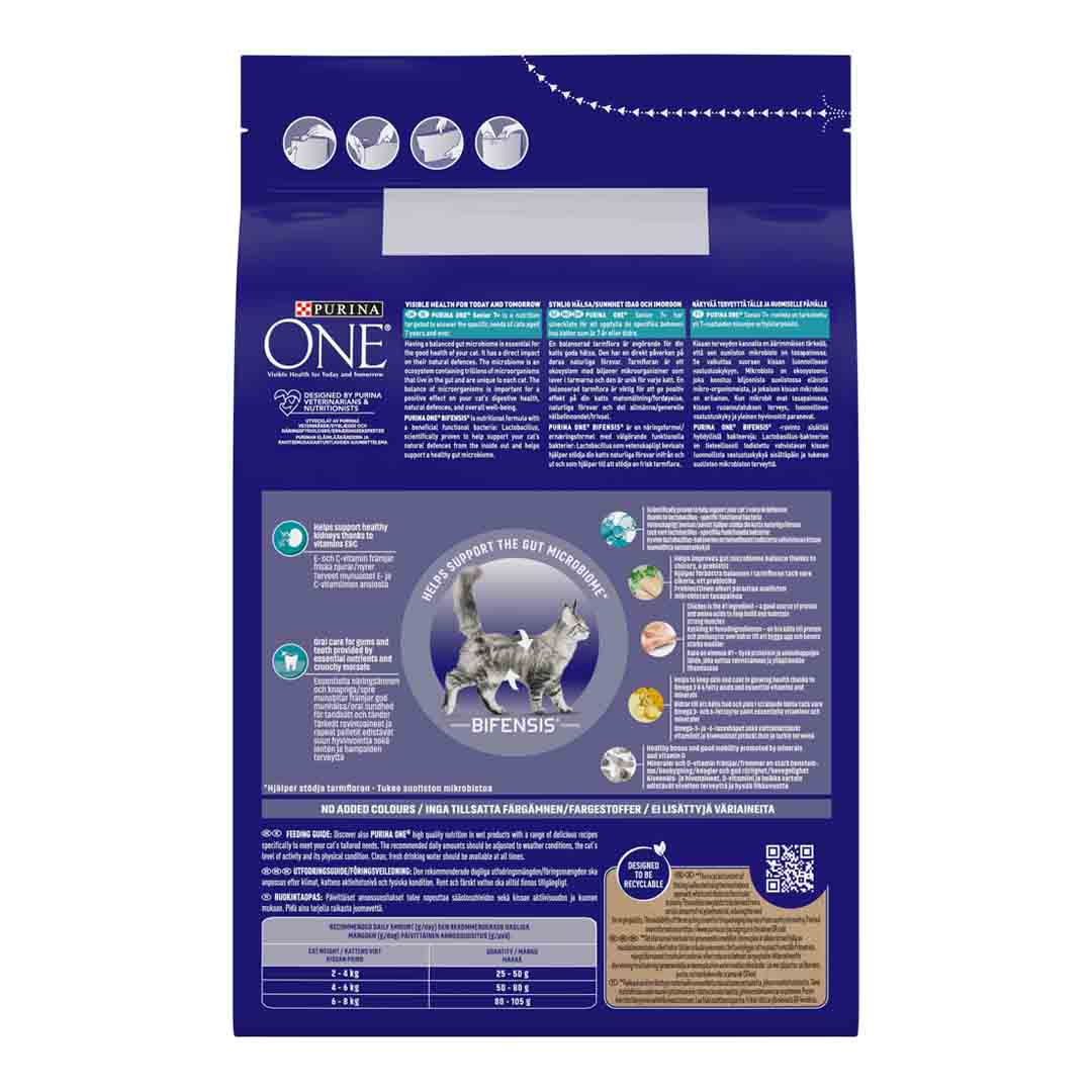 Purina ONE Senior Cat Food 7+ Rich in Chicken and Whole Grains 2.8kg