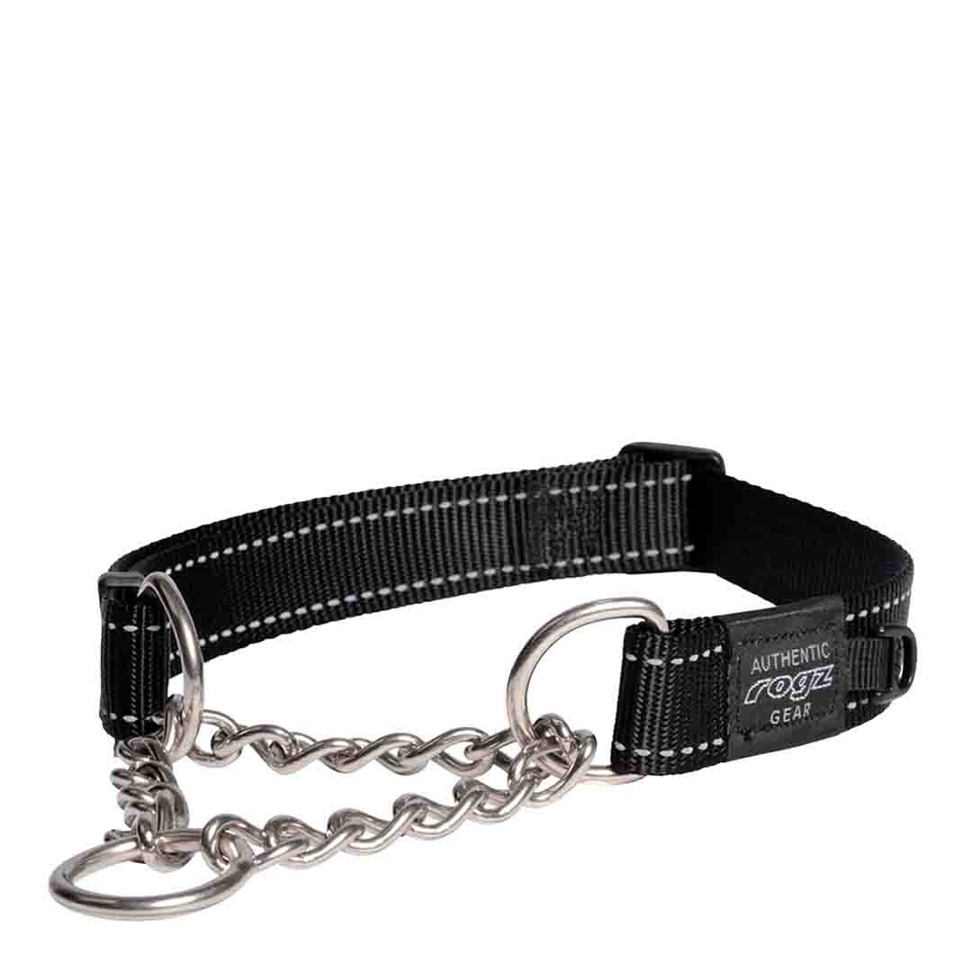 Rogz Utility Control Black Dog Collar, Extra Large