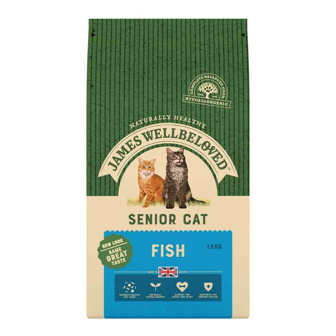 James Wellbeloved Cat Senior Fish & Rice, Dry Cat Food, 1.5kg