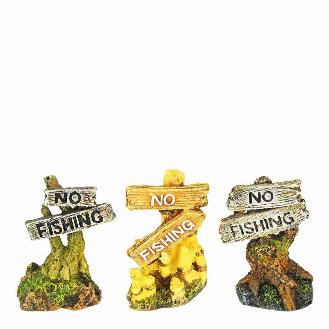 Classic 'No Fishing' Tank Ornament