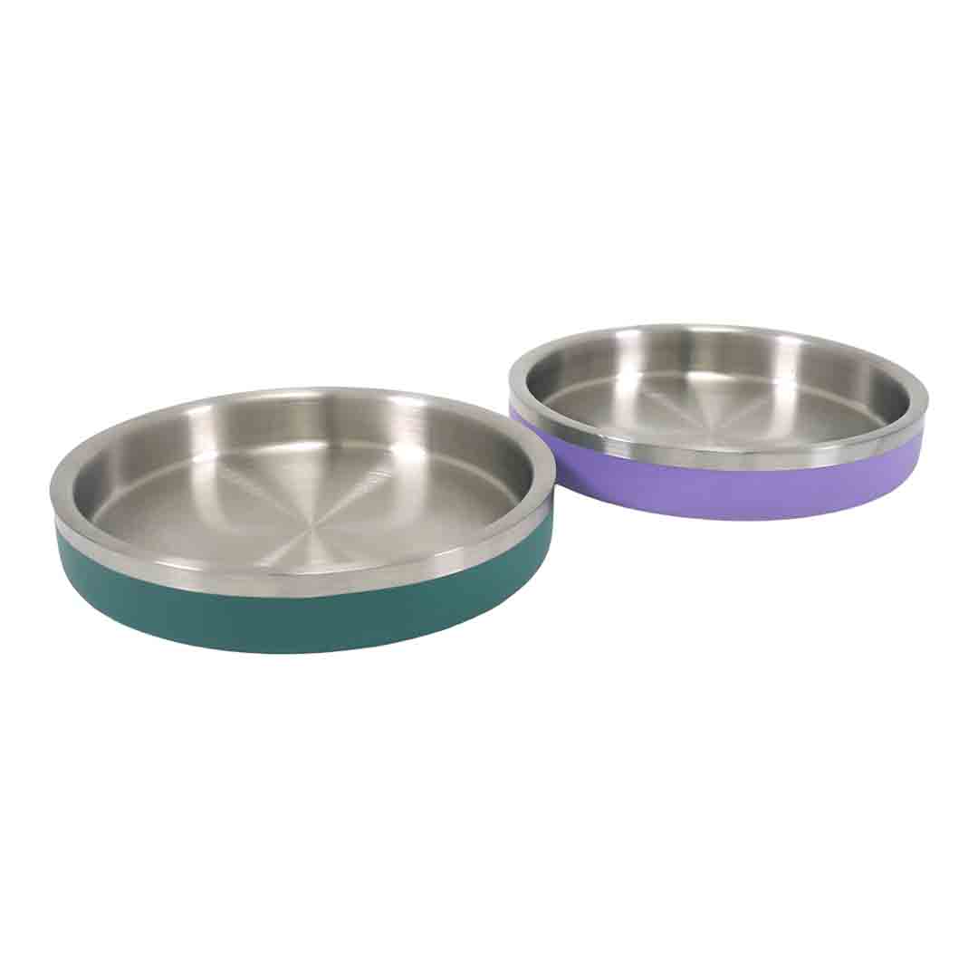 Rosewood Double Wall Steel Teal Cat Bowl