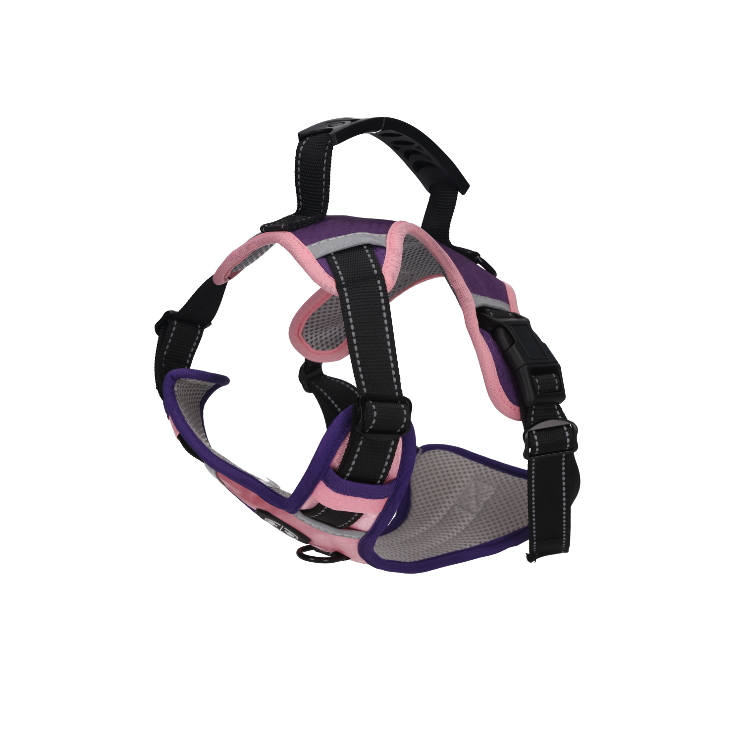 Rufus & Rosie Pink & Purple Anti-Pull Reflective Dog Harness, Large