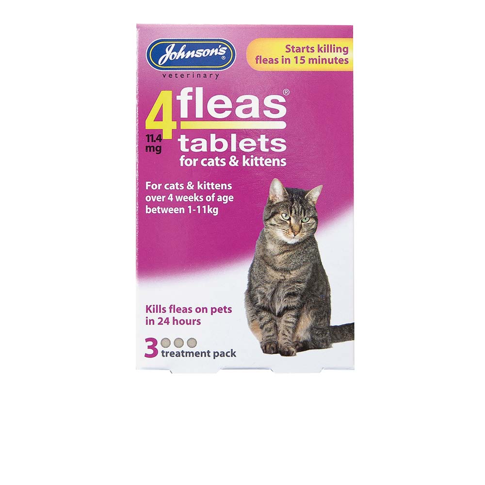 Johnson's 4Fleas Tablets for Cat & Kittens, 3 Tablets 