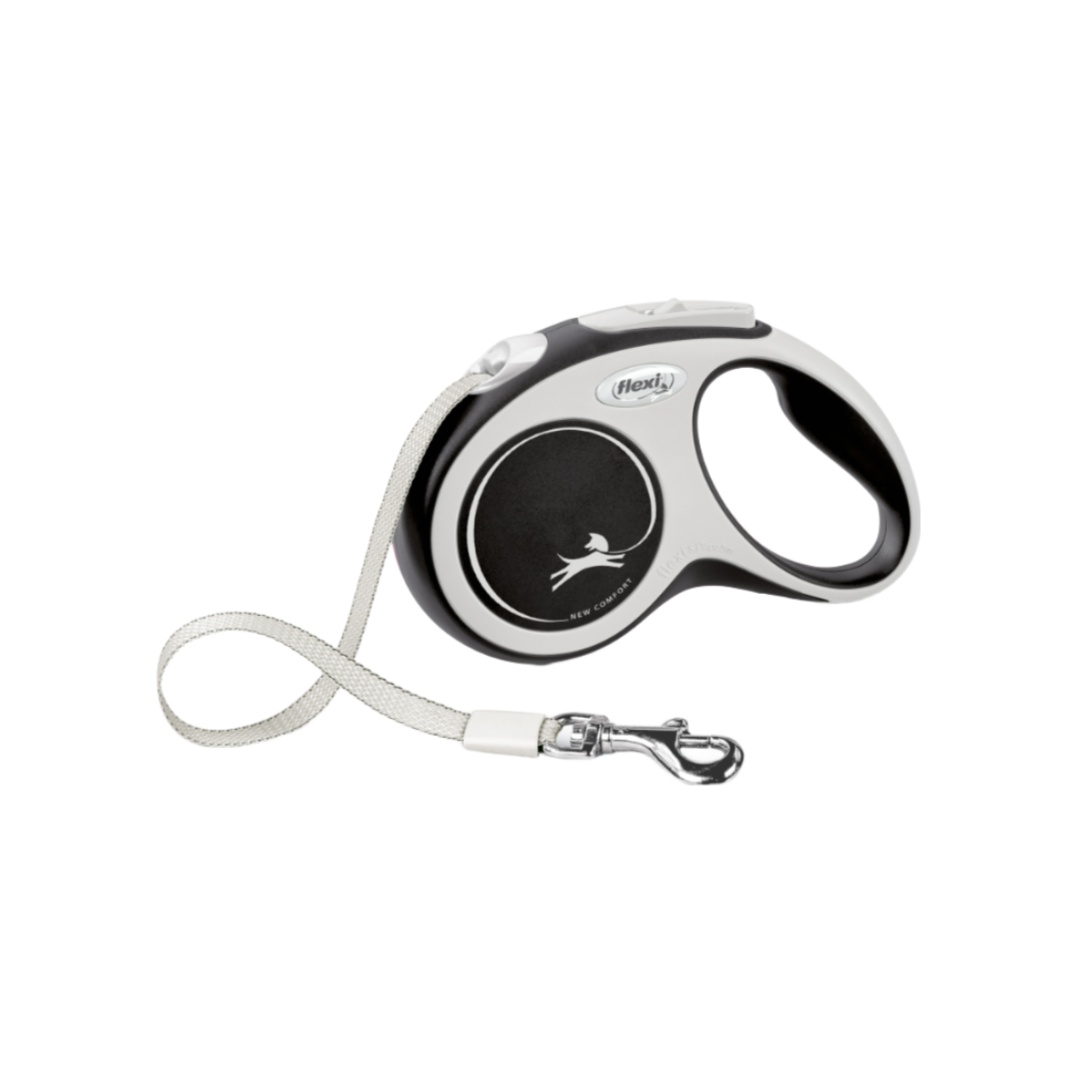 Flexi New Comfort S Tape Dog Lead 5m Black