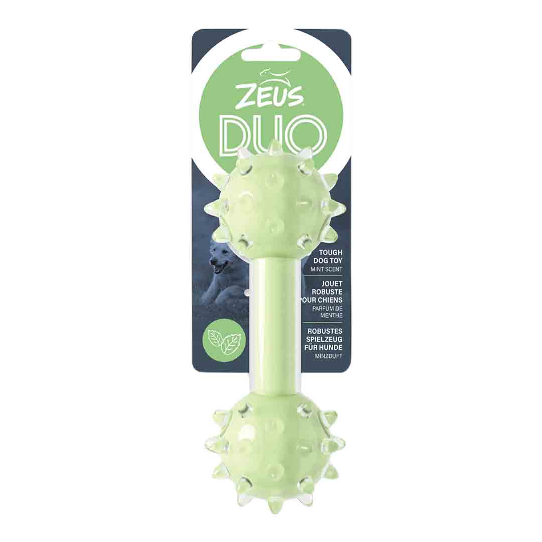 Zeus DUO Spike Dumbbell Mint Scented Dog Toy