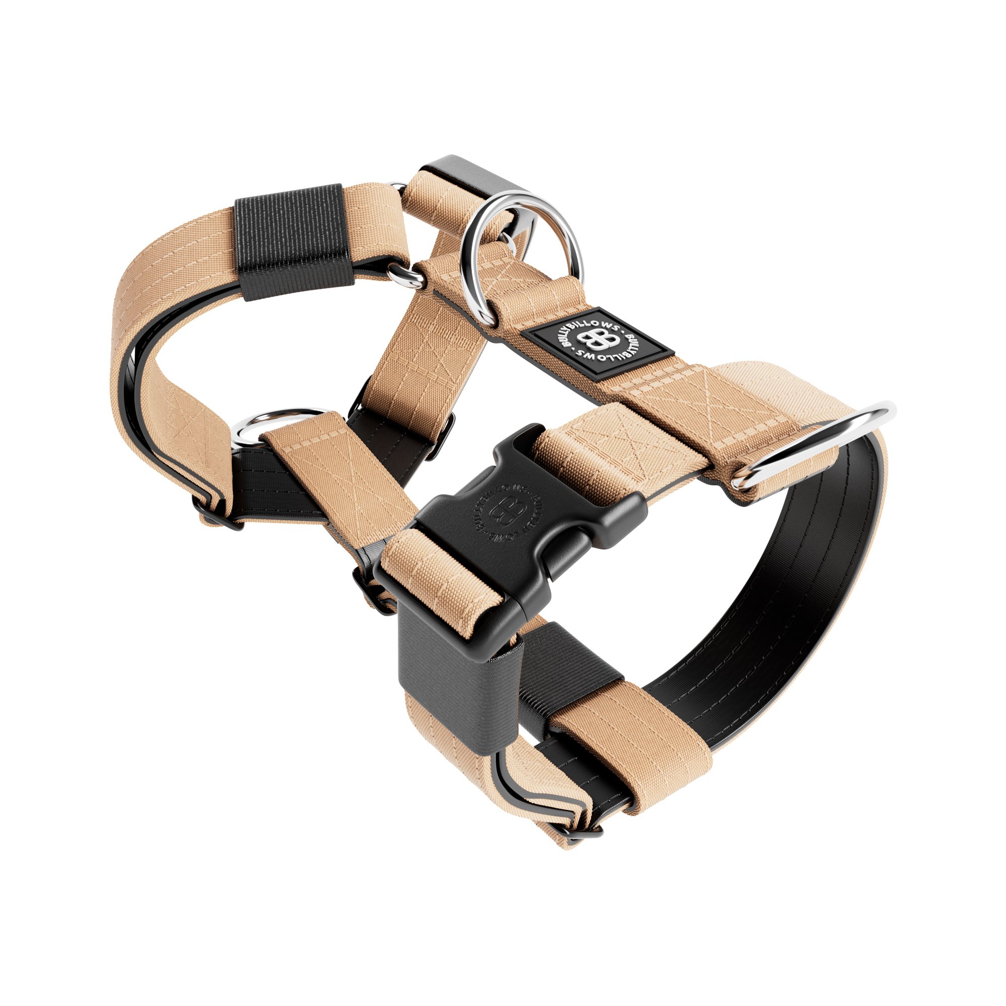 BullyBillows Dog TRI-Harness Military Tan Small