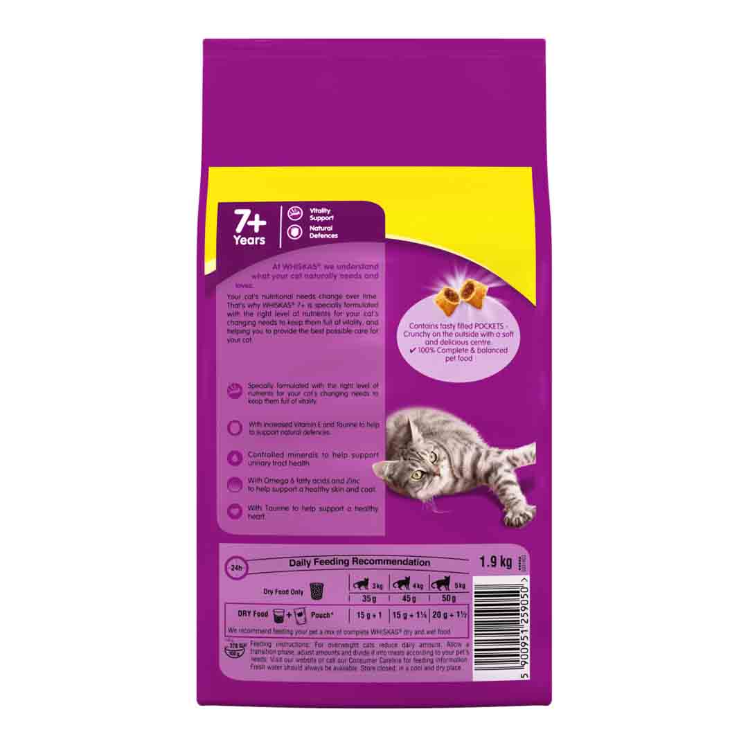 Whiskas Dry Cat Senior 7+ with Chicken 1.9kg