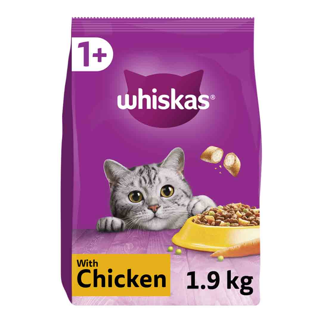 Whiskas Adult Dry Cat Food with Chicken, 1.9kg