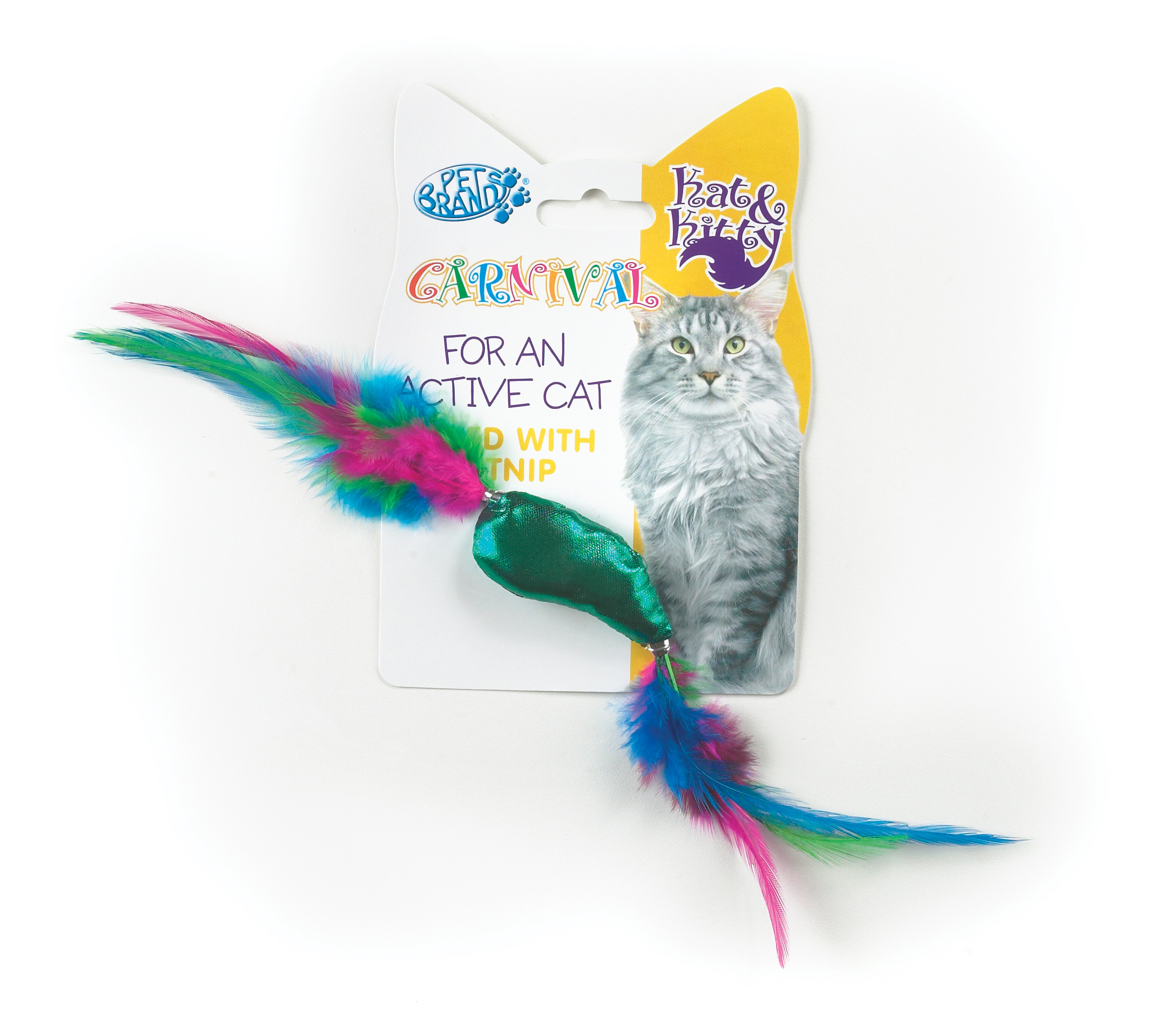 Carnival Cat Teaser Toy Fish and Feather