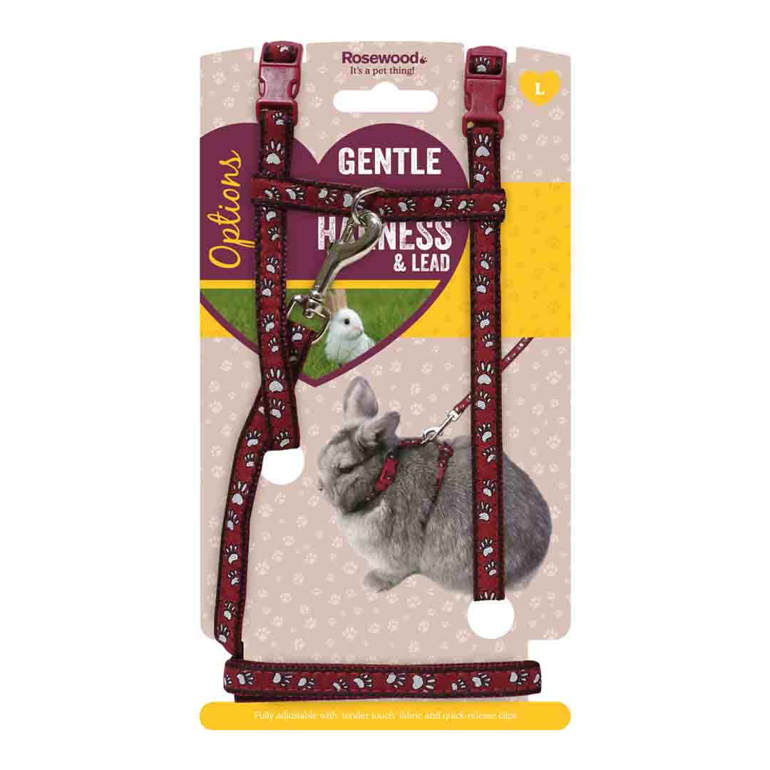 Rosewood Small Animal Harness Set, Paw Print 