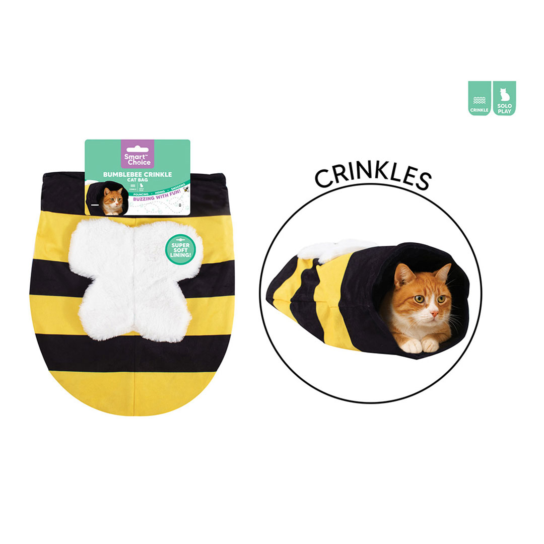 Smart Choice Bumble Bee Crinkle Cat Bag