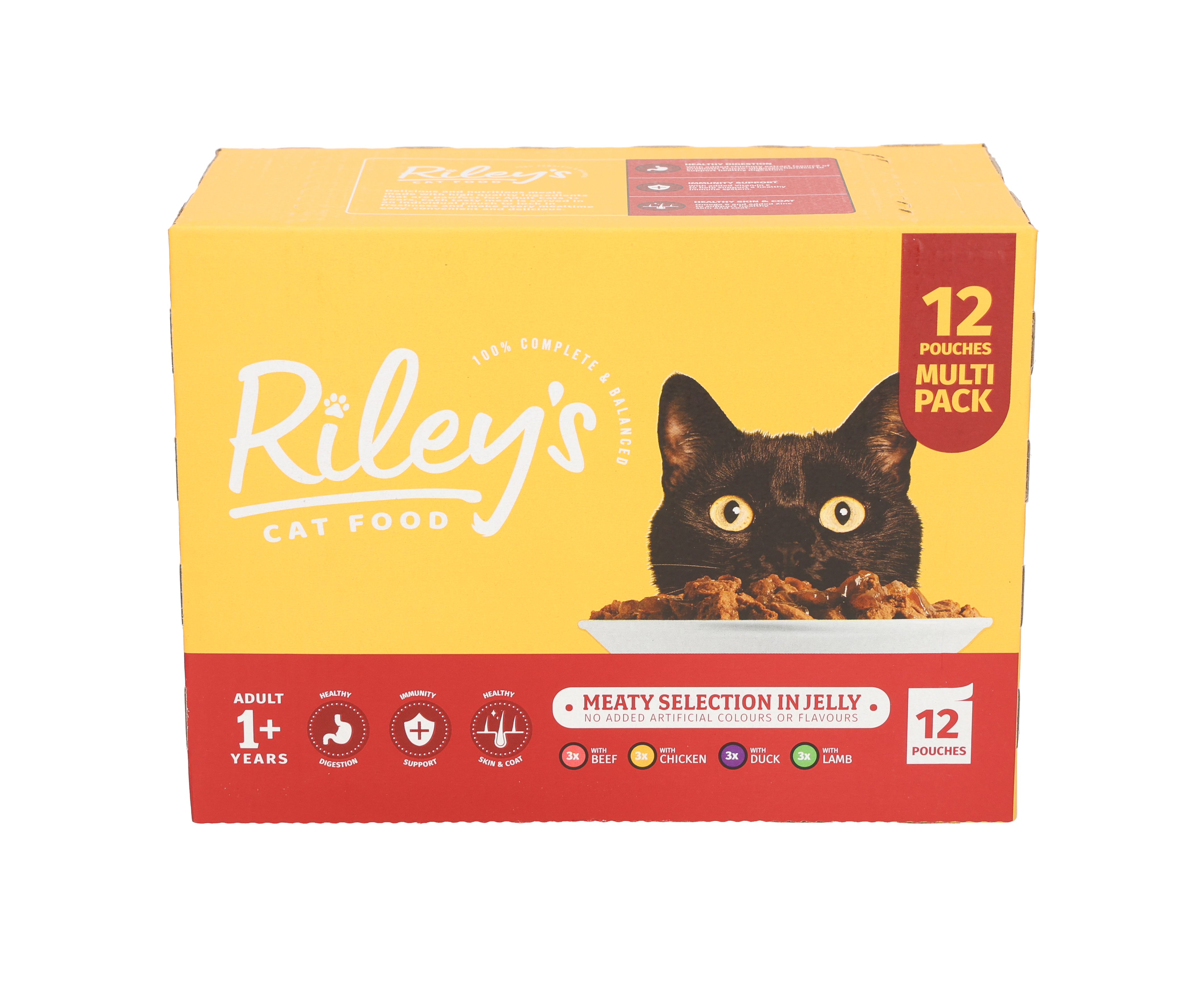 Rileys Adult Wet Cat Food Meat Favourites in Jelly 12x100g Pouches