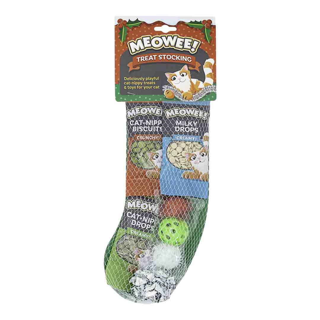 Meowee Christmas Cat Treat Stocking