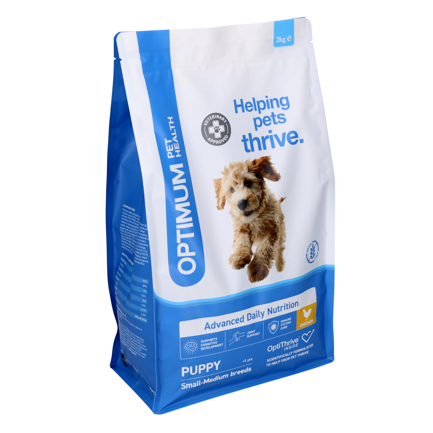 Optimum Pet Health Small-Medium Breed Puppy Dry Dog Food, 2kg