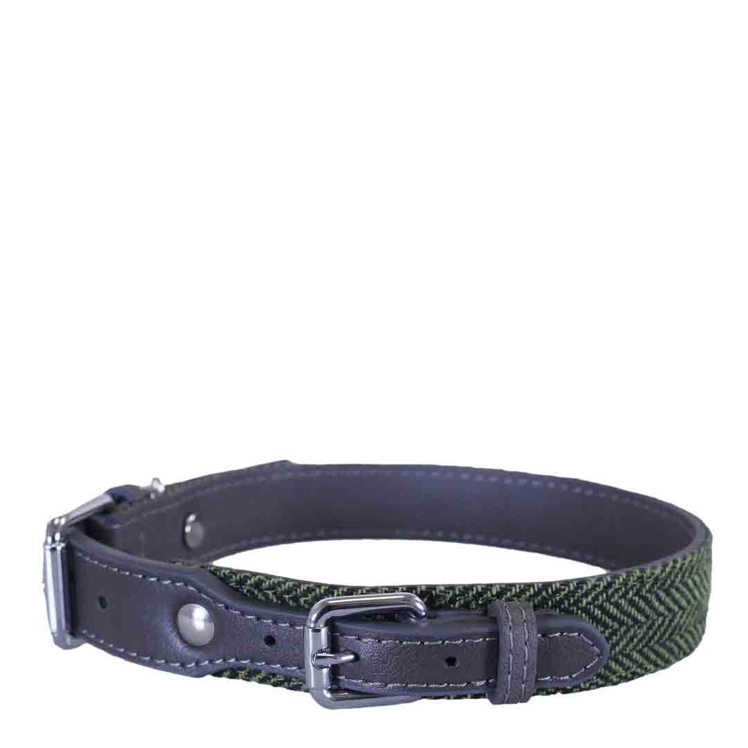 Rosewood Herringbone Dog Collar, Extra small
