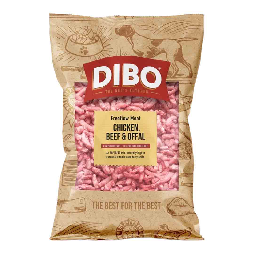 DIBO Free Flow Chicken, Beef & Offal Raw Food, 1Kg