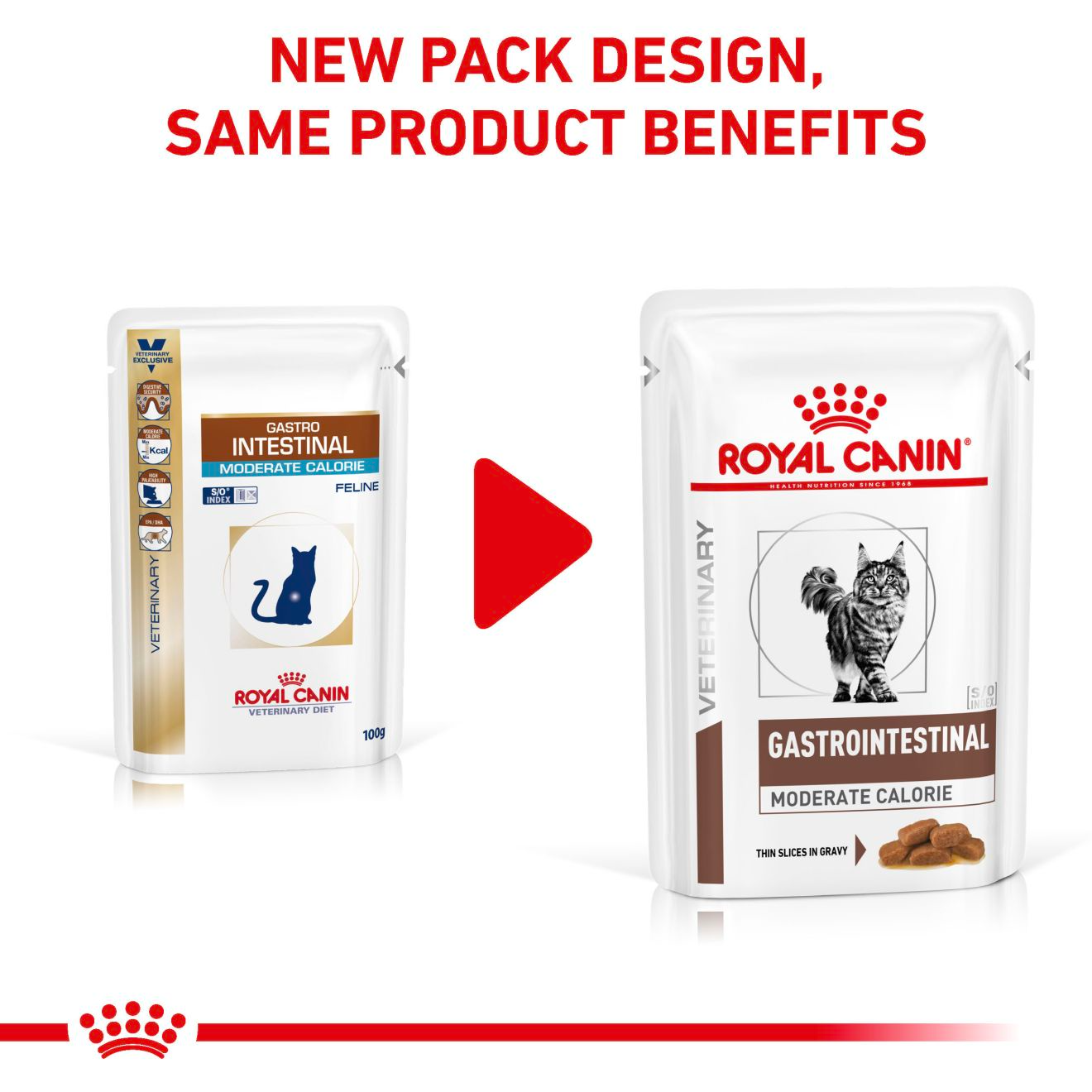 Royal Canin Gastrointestinal Moderate Calorie Adult Wet Cat Food 48x85g
