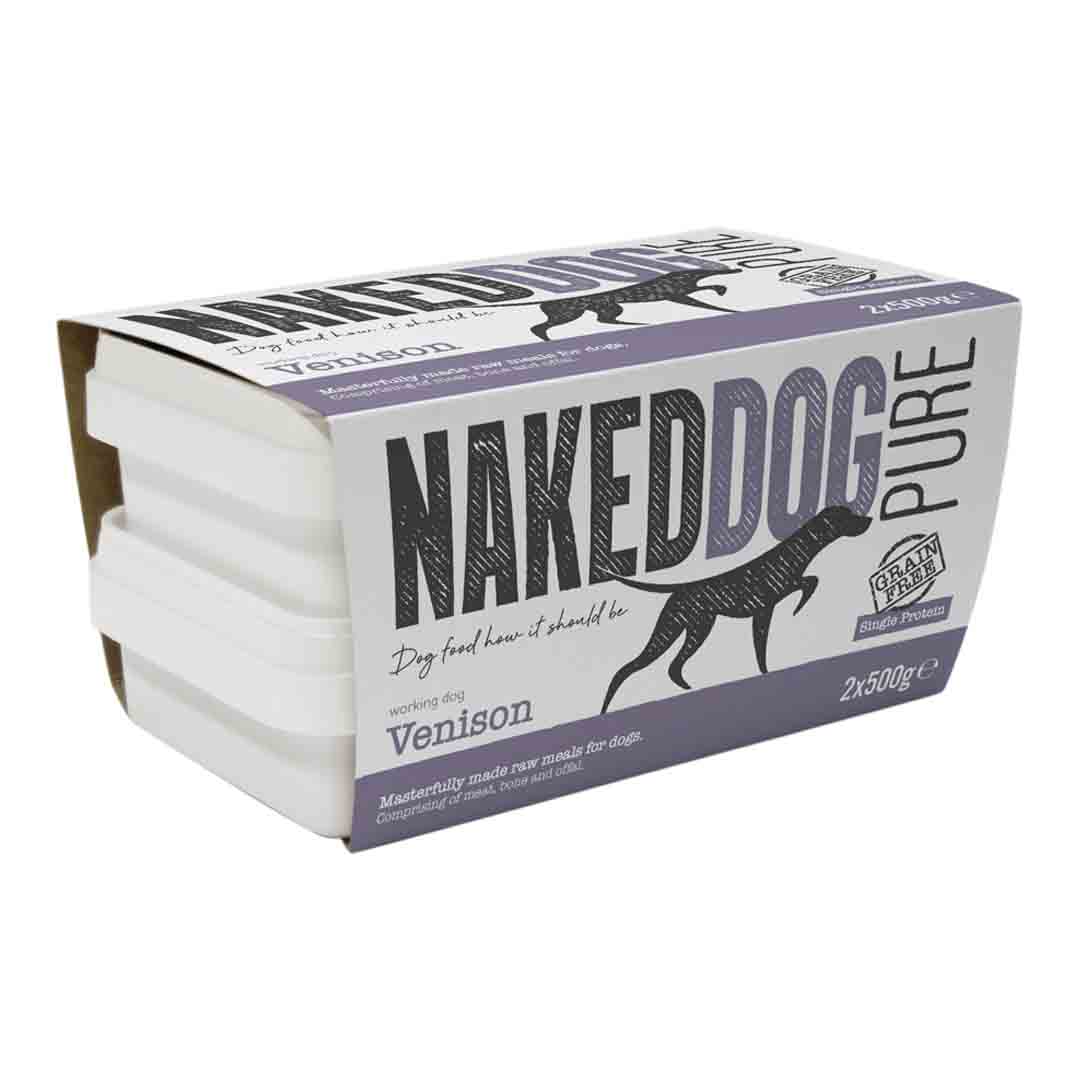 NAKED Dog Raw Dog Food, Pure Venison 2x500g