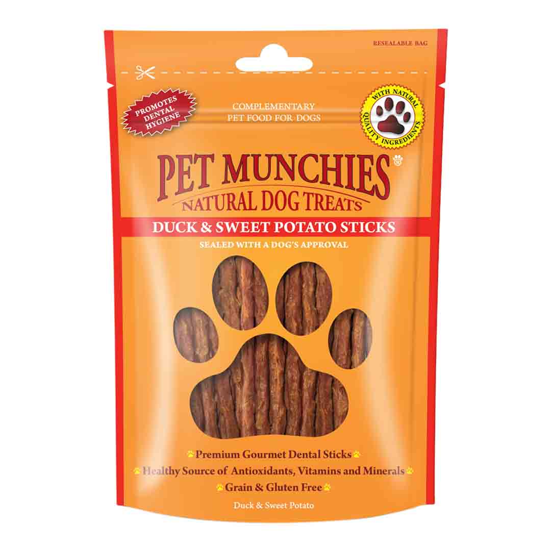 Pet Munchies Duck with Sweet Potato Stick Dog Treats, 90gm