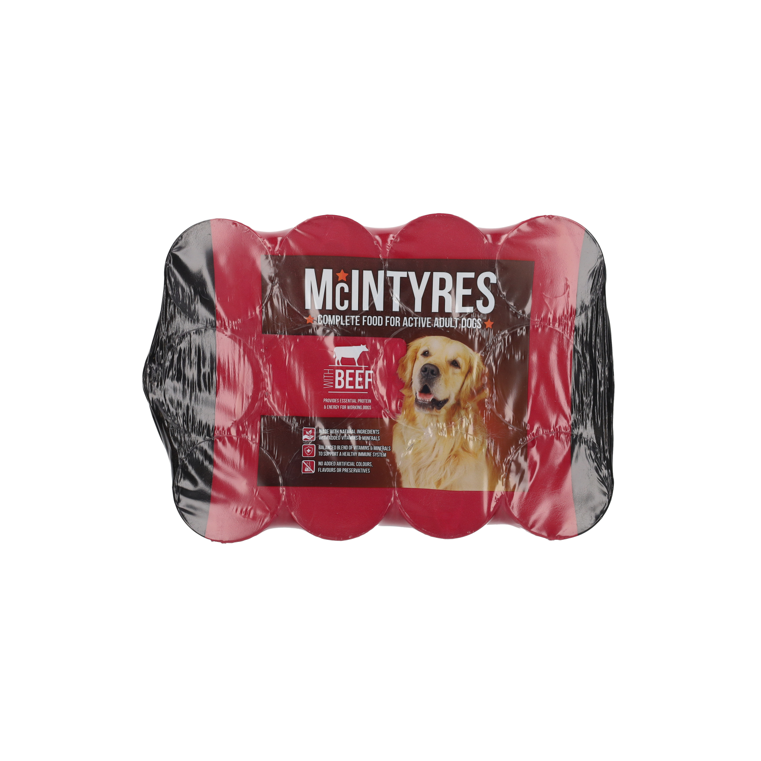Mcintyres Dog Food Beef Cans 12 Pack