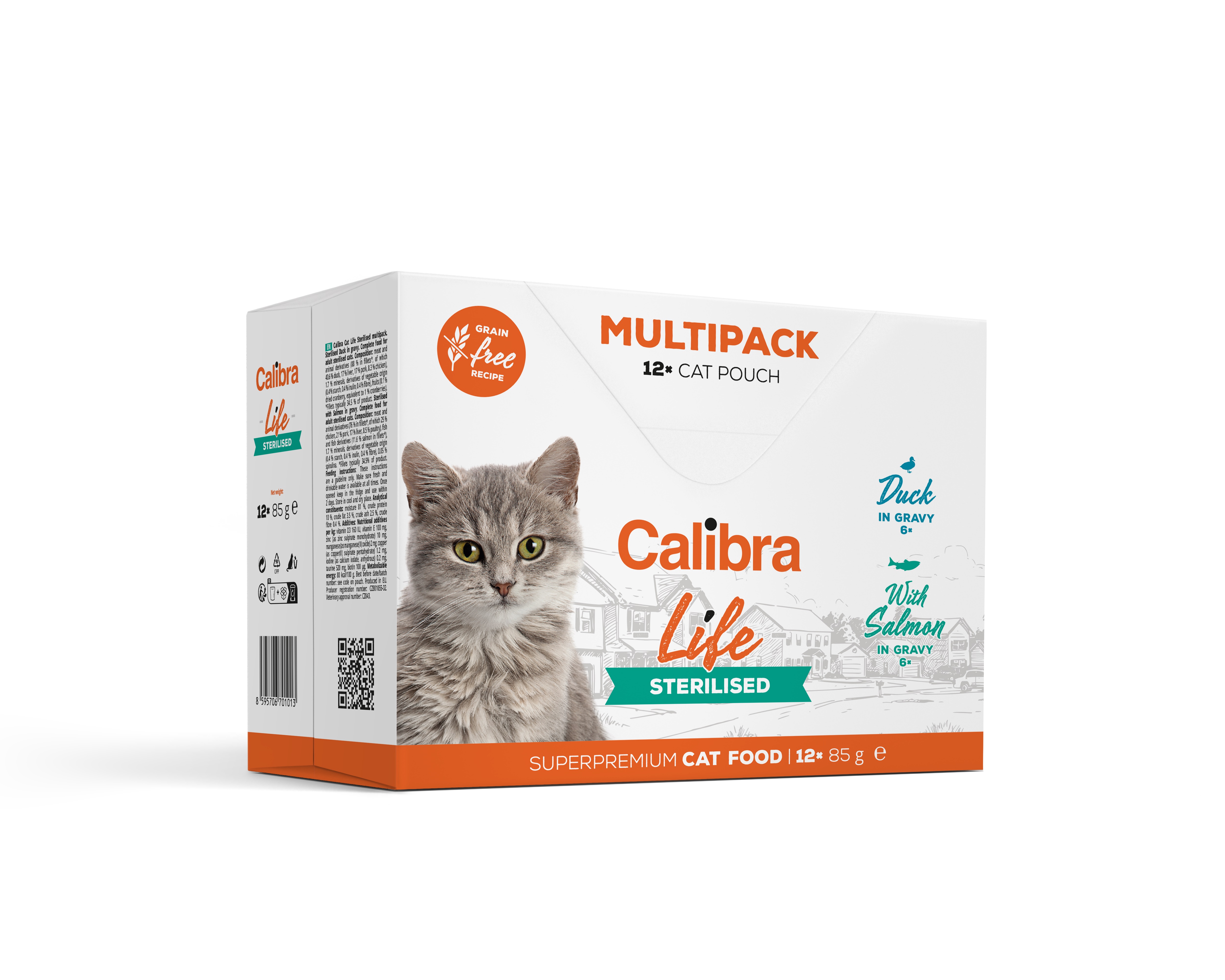 Calibra Cat Life Pouch Sterilised Wet Food 12x85g