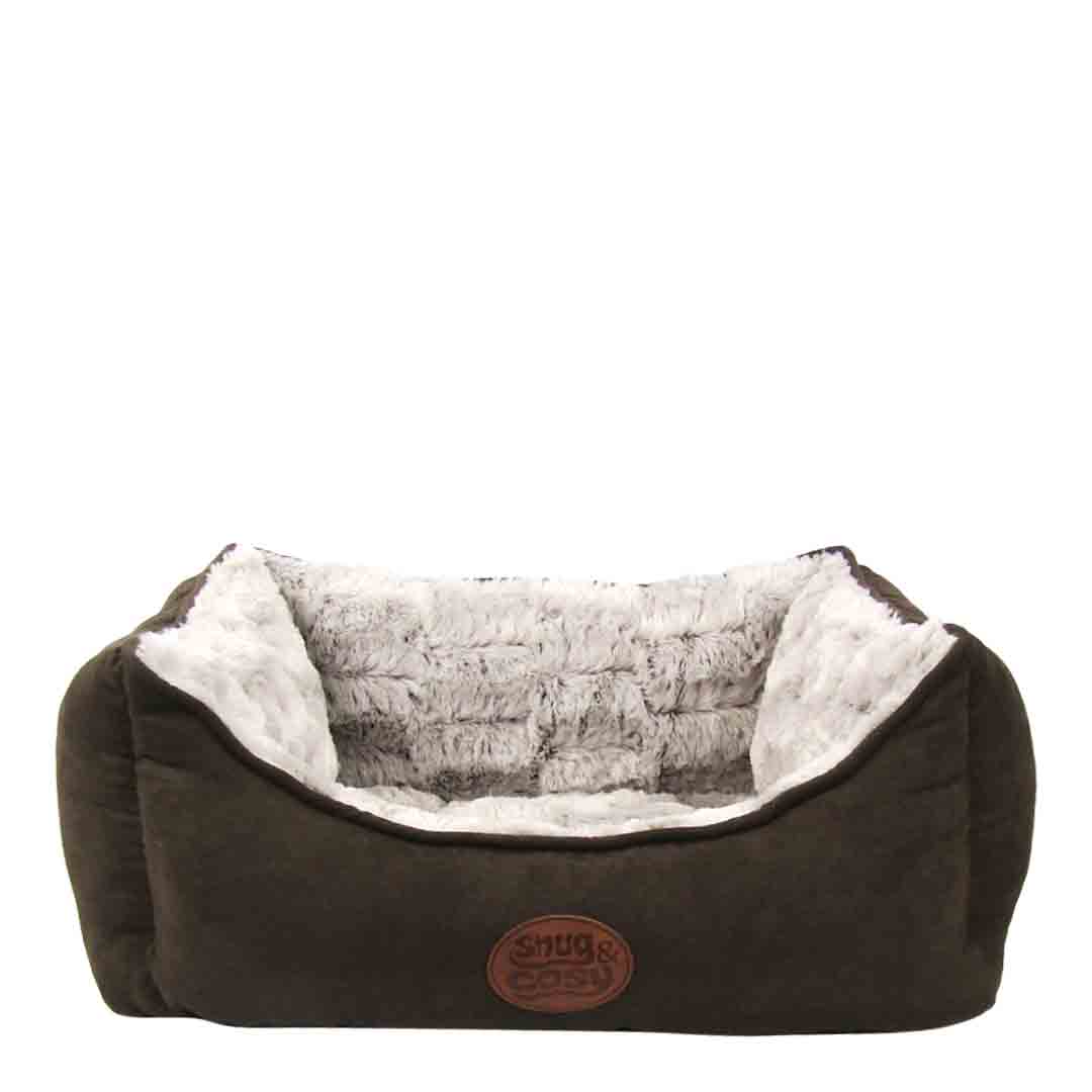 Snug & Cosy Novara Brown Rectangular Dog Bed,  30inch