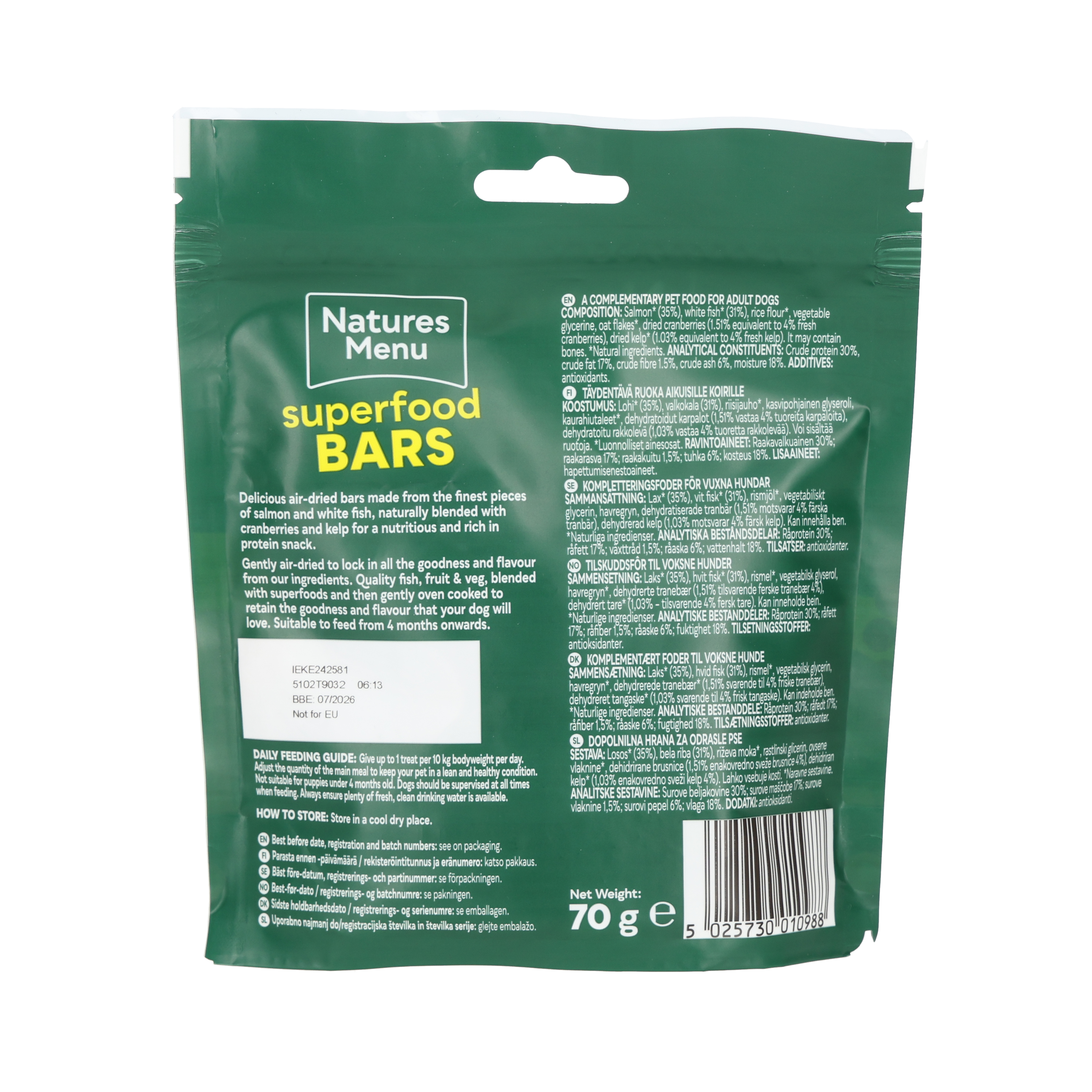 Natures Menu Superfood Bars Fish 70g