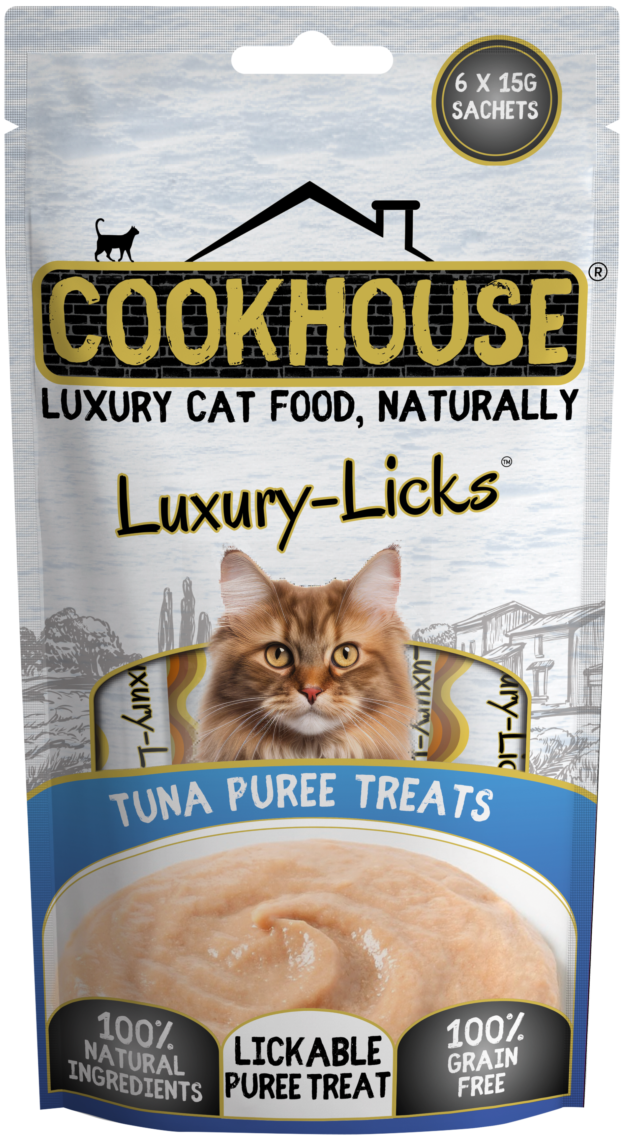 Cookhouse Luxury Licks Puree Cat Treat Tuna 6x15g