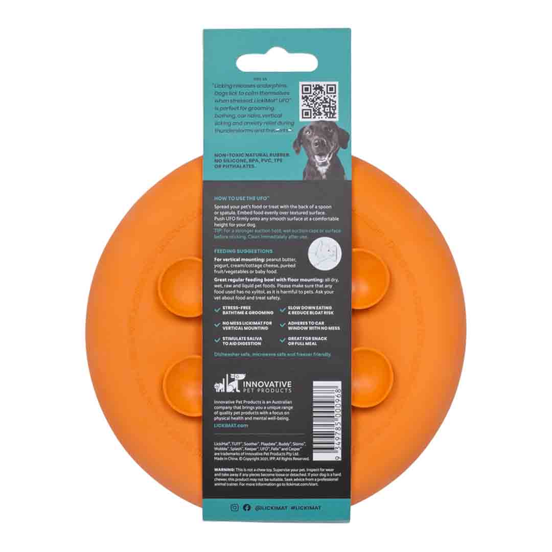 LickiMat UFO Orange Lick Mat, 19cm
