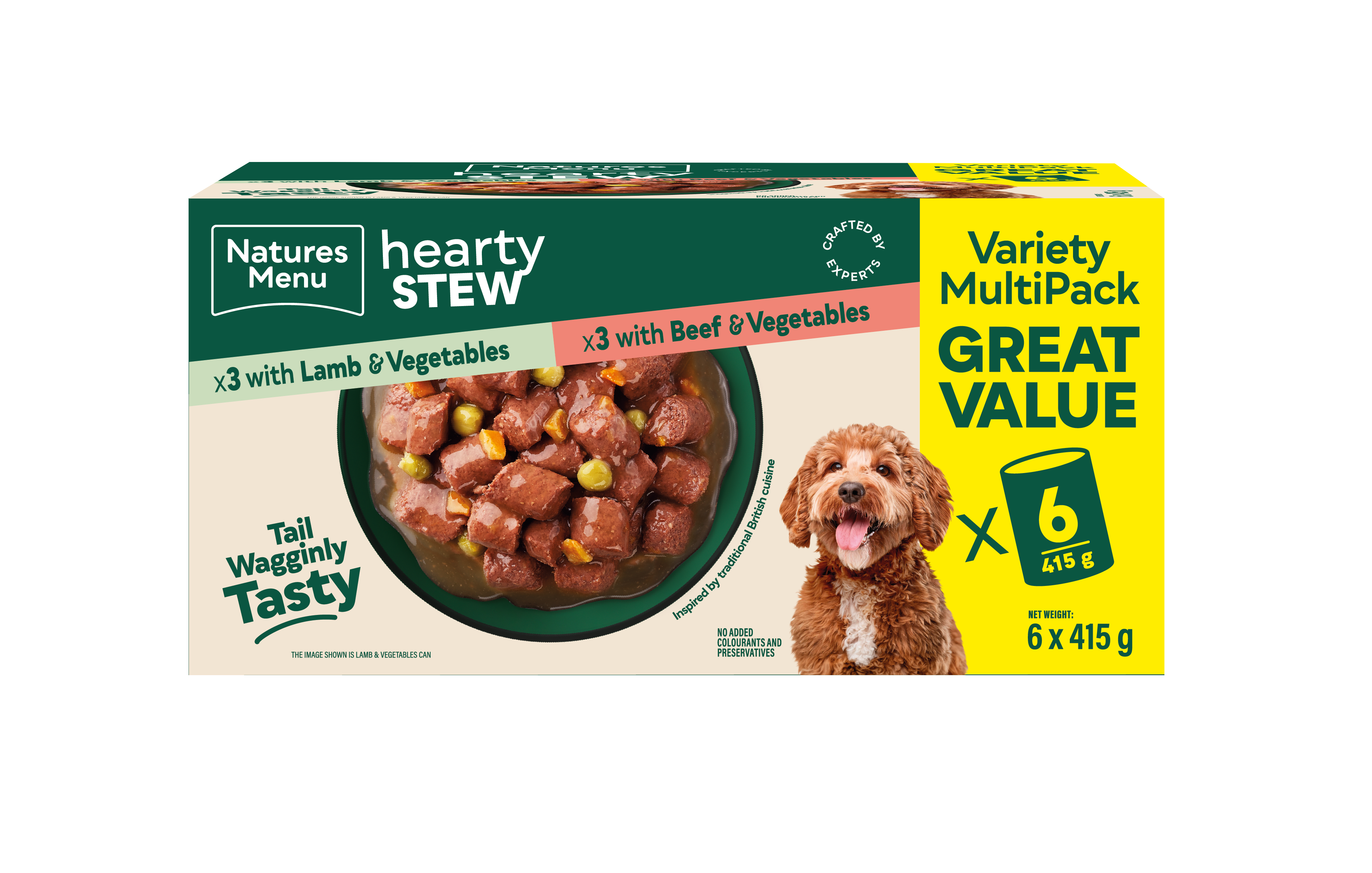 Natures Menu Lamb & Beef Hearty Stews Wet Dog Food 6x415g