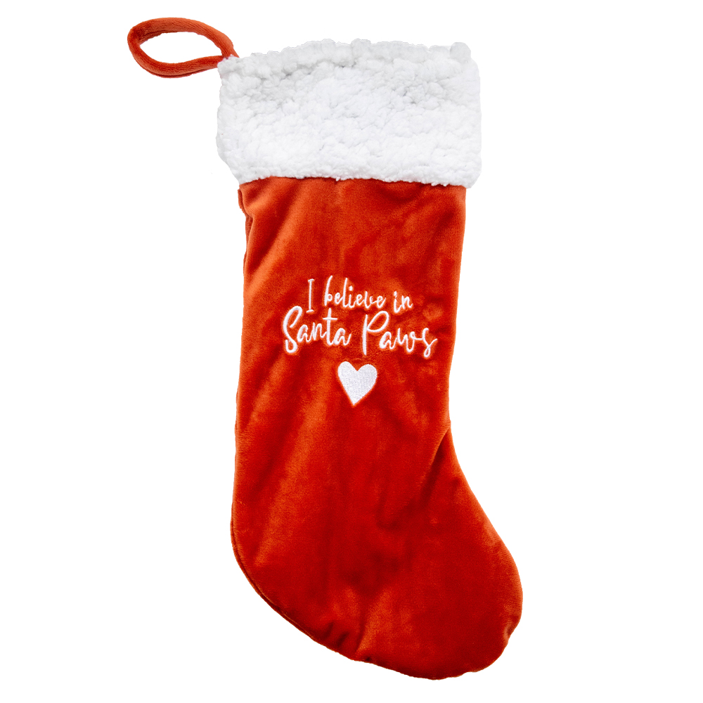 I Believe In Santa Paw Dog Stocking