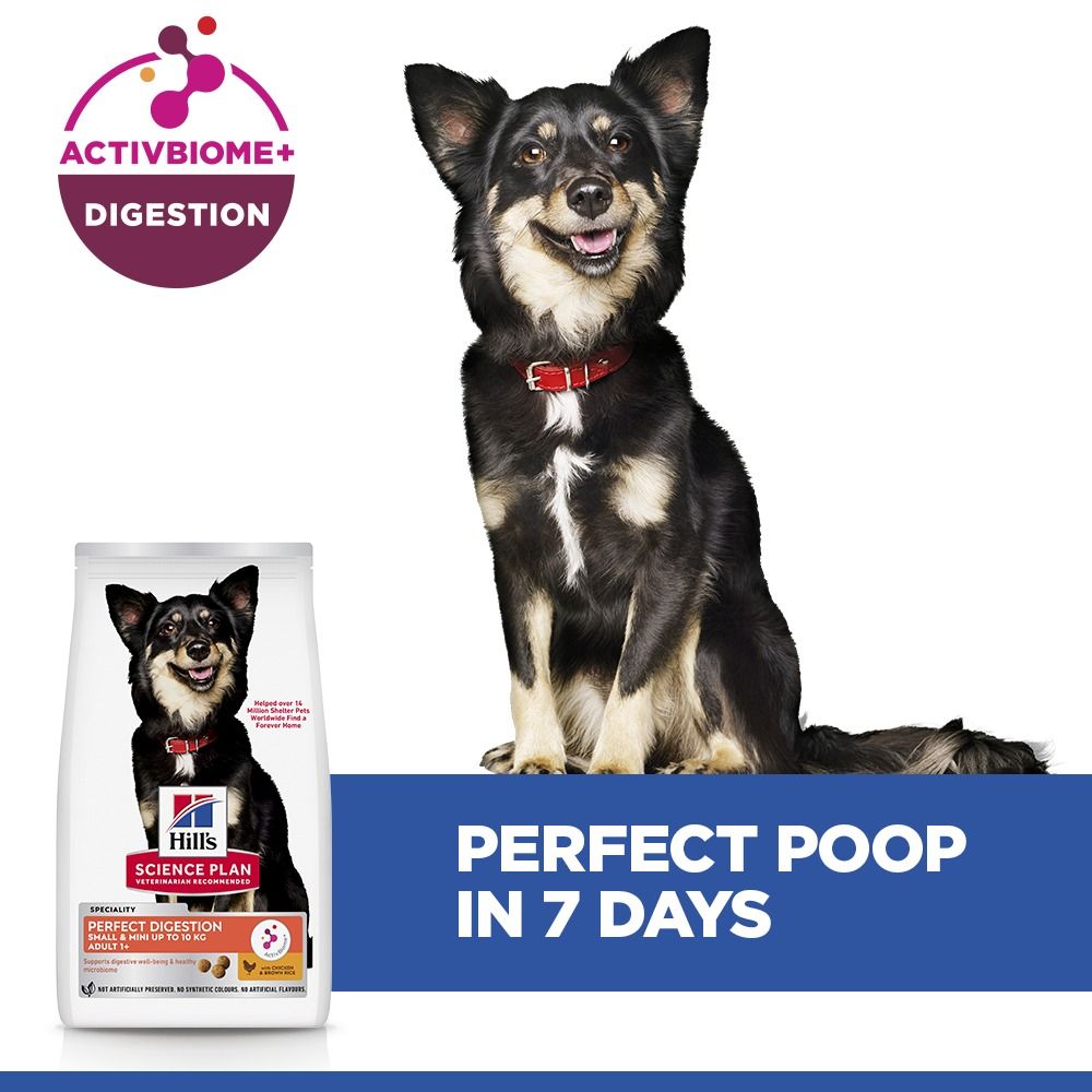 Hill's Science Plan Perfect Digestion Small & Mini Adult 1+ Dry Dog Food with Chicken & Brown Rice 1.5kg