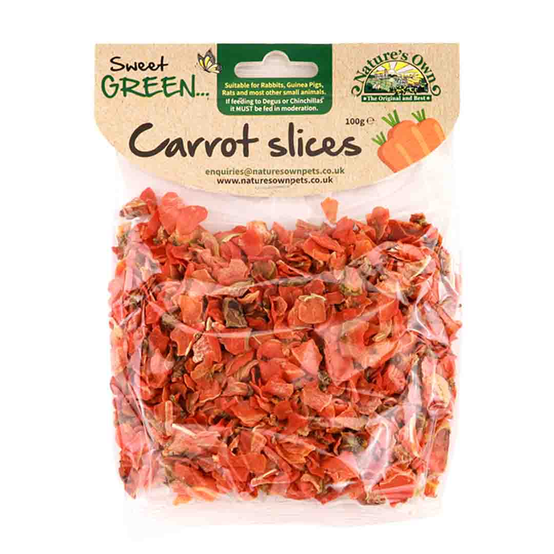 Natures Own Small Pet Treats, Dried Carrot, 100g
