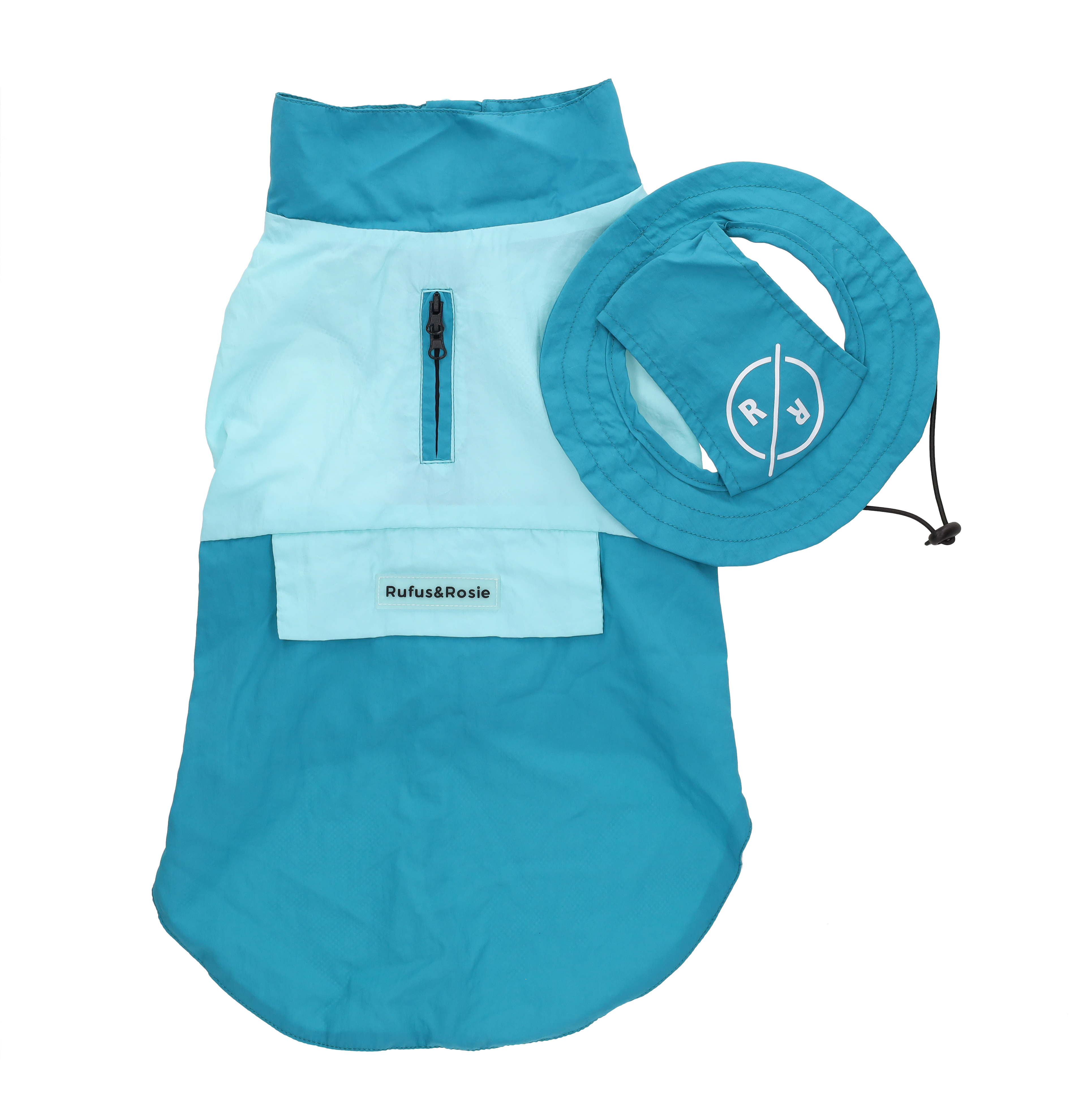 Rufus & Rosie Blue Raincoat & Hat Medium