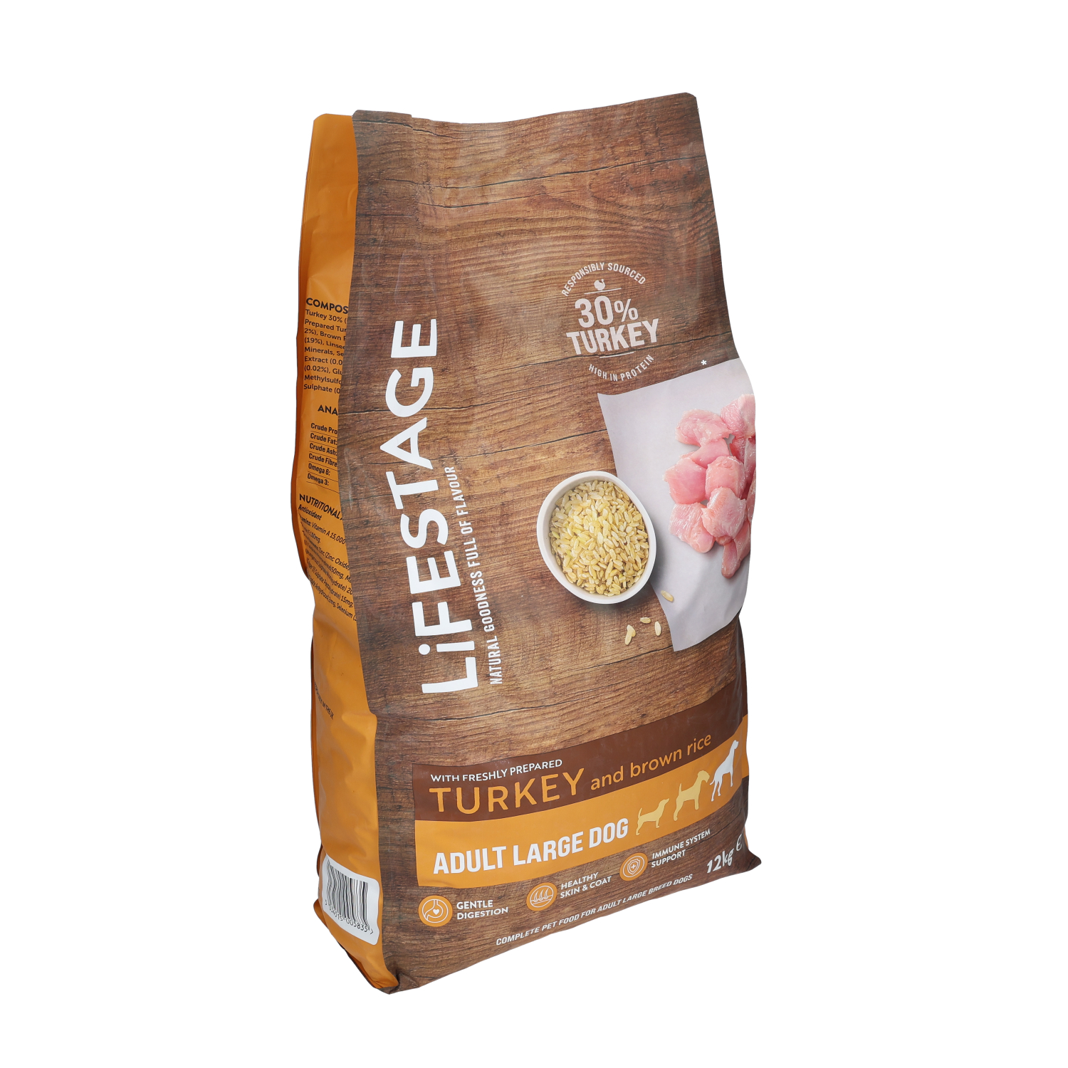 Lifestage Large Breed Adult Dog Food Turkey & Brown Rice 12kg