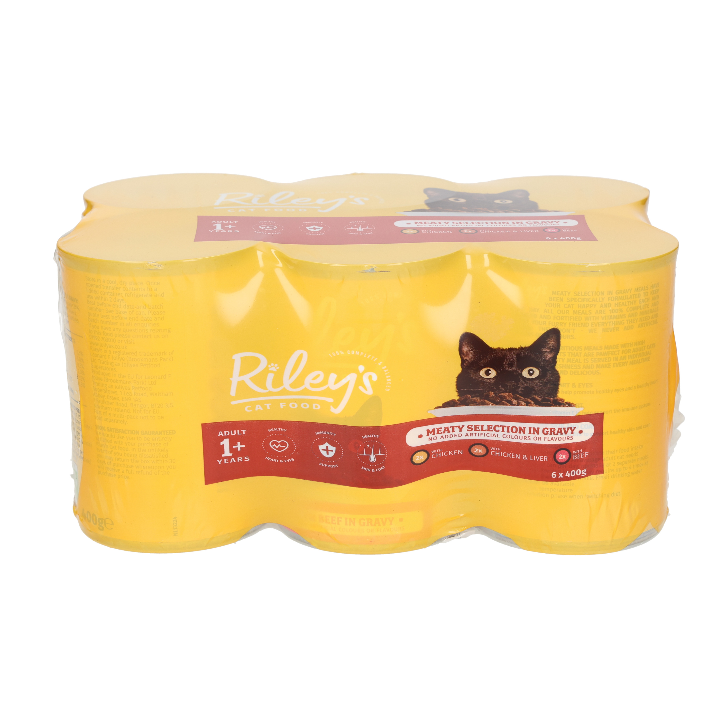 Rileys Wet Adult Cat Food Tins Meat in Gravy 6x400g