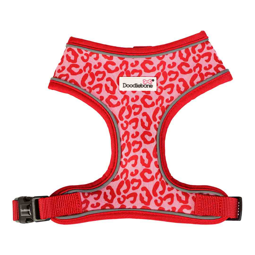 Doodlebone Airmesh Ruby Leopard Dog Harness Size 4-5