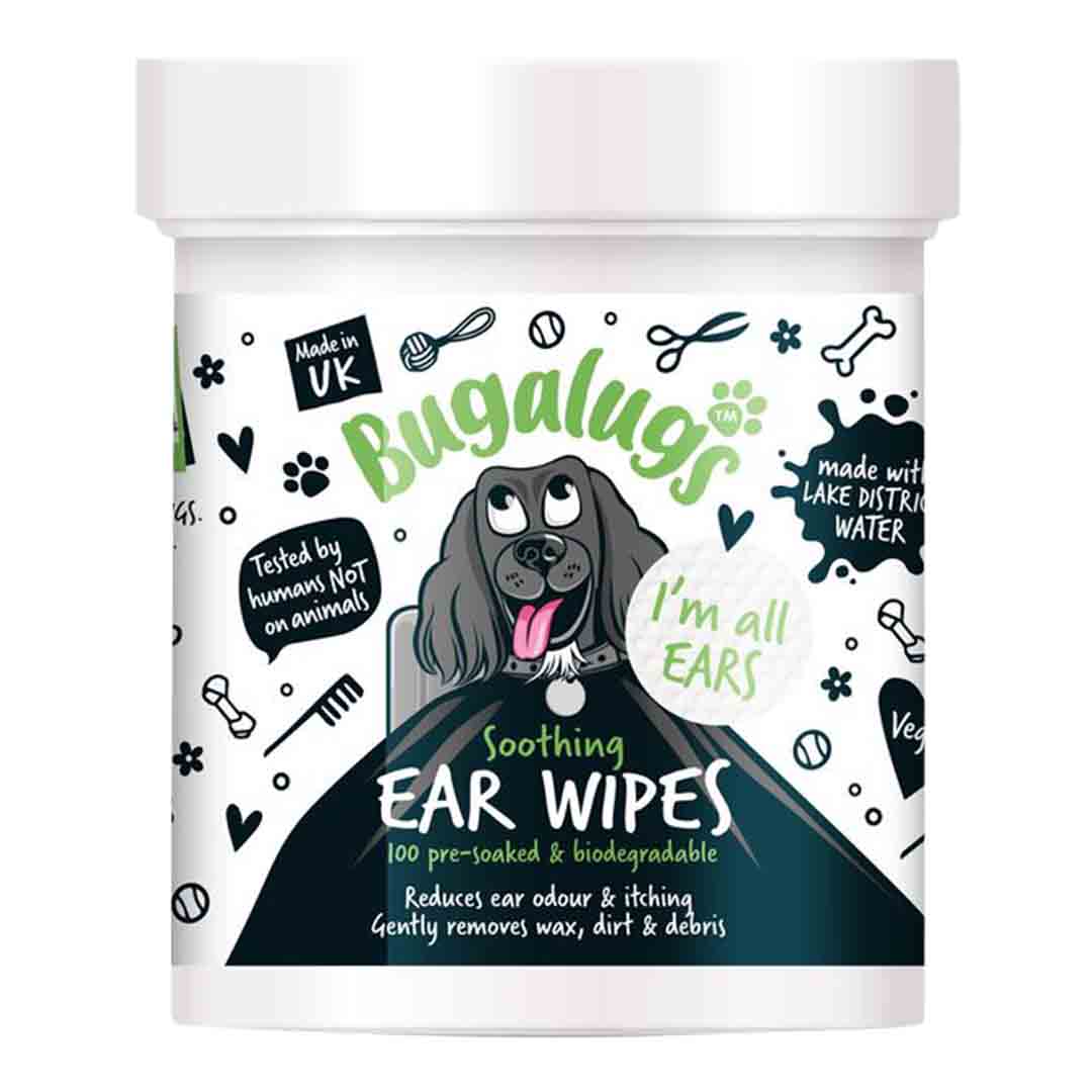 Bugalugs Dog Ear Biodegradable Wipes 100 Pack