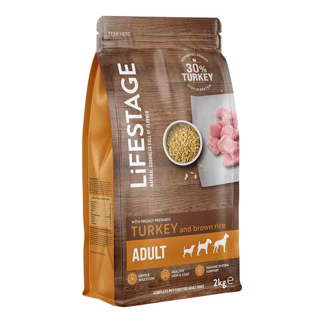Lifestage Adult Dog Food Turkey & Brown Rice 2kg