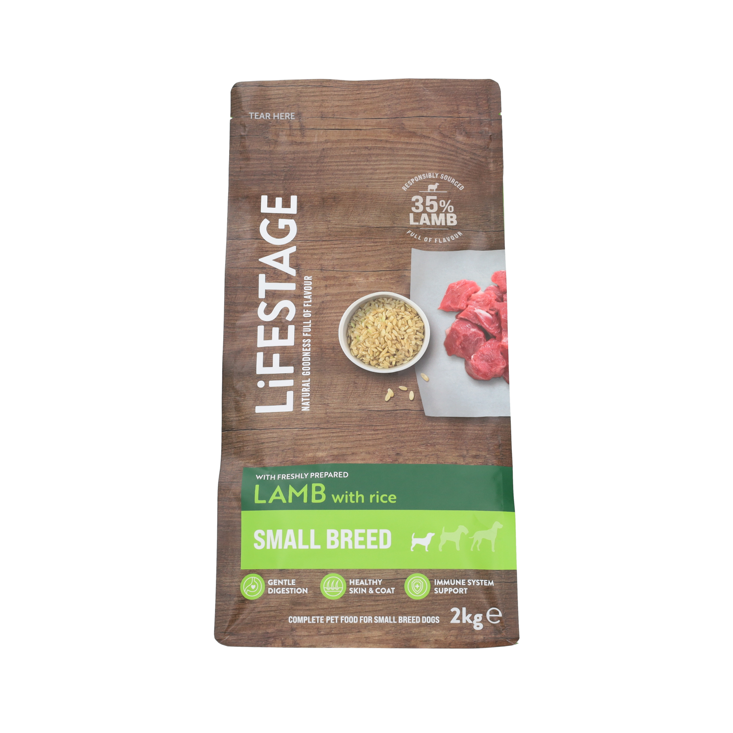 Lifestage Naturals Dog Food Small Breed Adult Dog Lamb & Rice 2kg