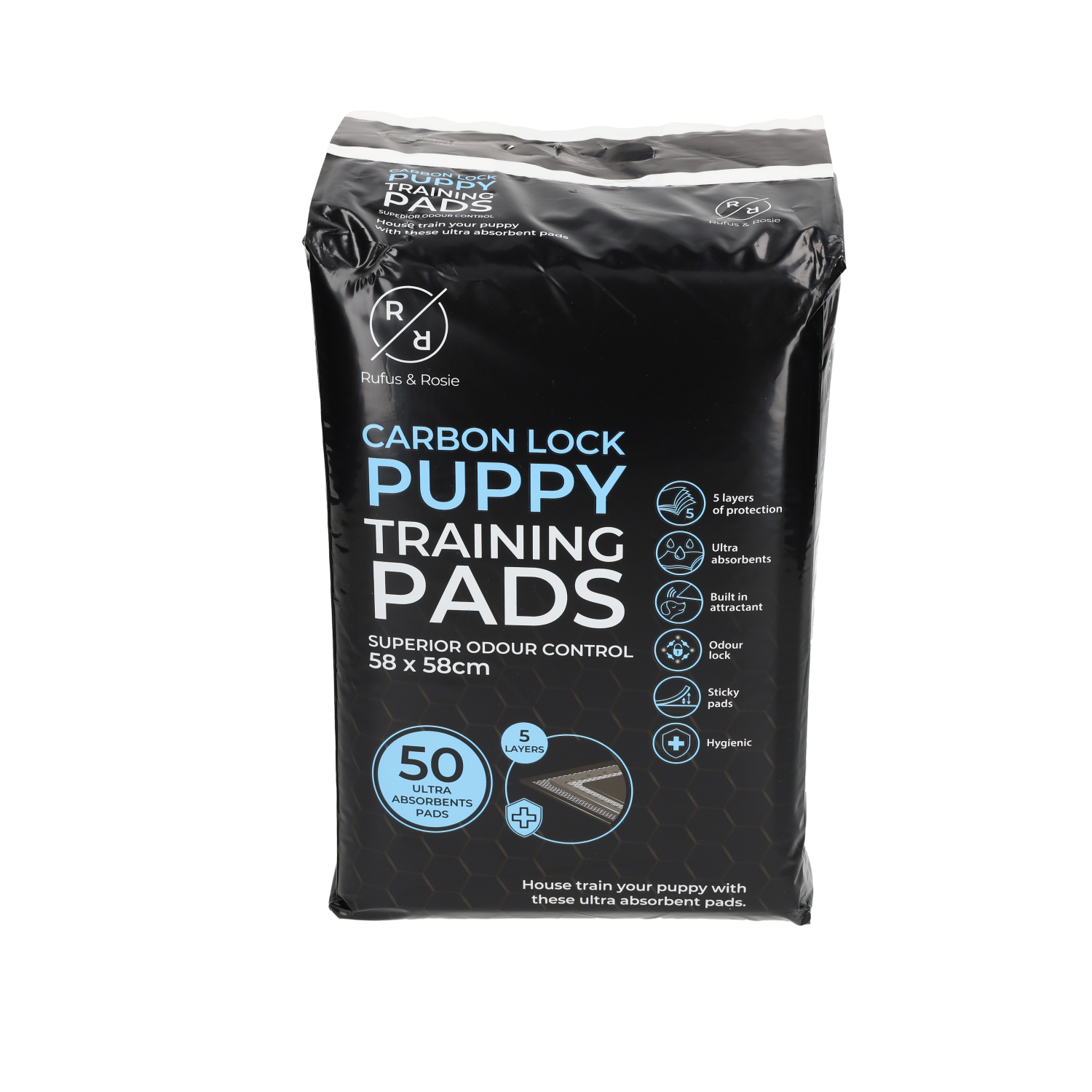 Rufus & Rosie Puppy Pads, Carbon Lock,