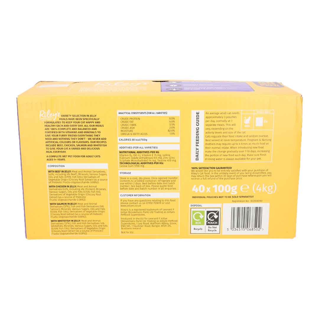 Riley's Meat & Fish Selection in Jelly Wet Cat Food 40x100g